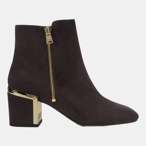DKNY KYLAH BOOTIE WITH ZIPPER - Brown