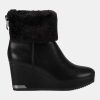 DKNY NADRA FAUX SHEARLING WEDGE BOOTIE - Black