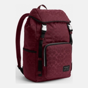 Coach Logan Backpack In Signature Nylon - Light Maroon - Image 3
