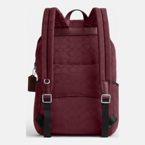 Coach Logan Backpack In Signature Nylon - Light Maroon - Image 4