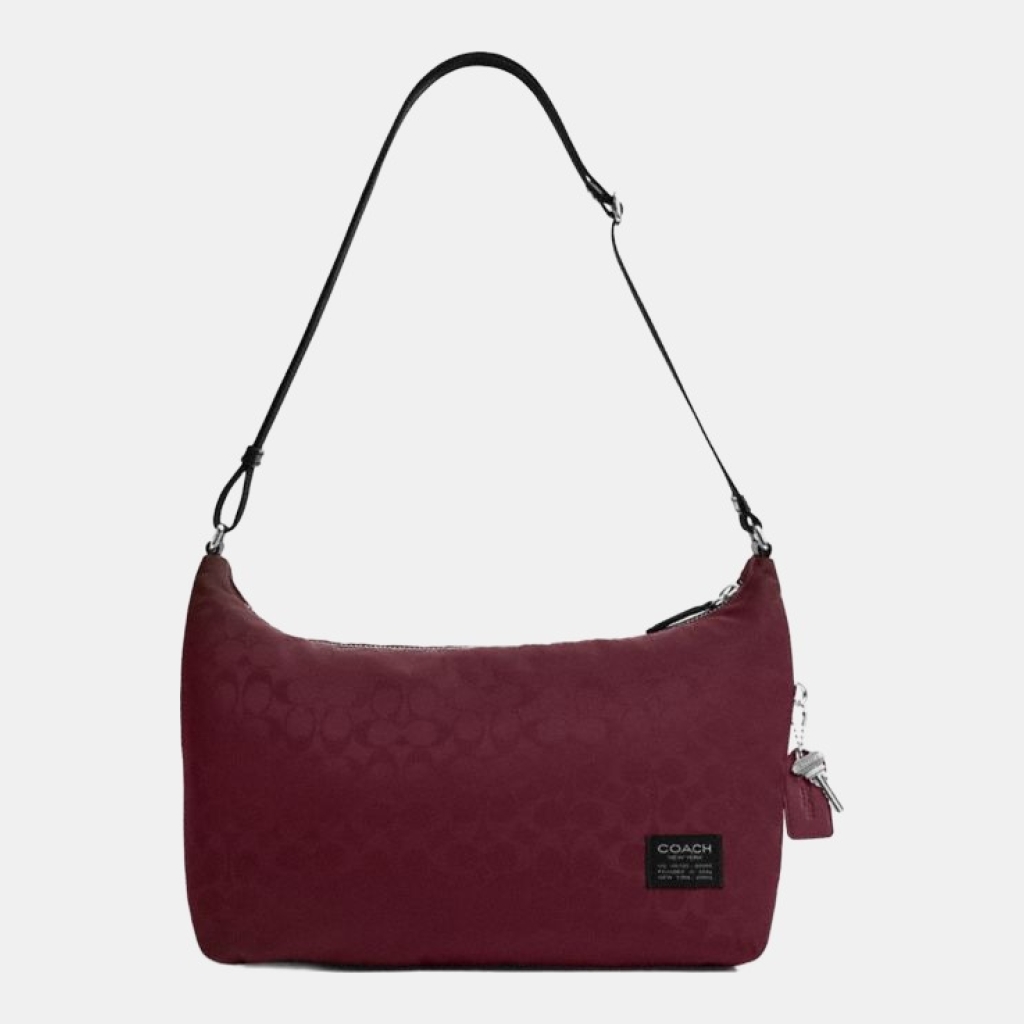 Coach Leo Crossbody In Signature Nylon - Light Maroon