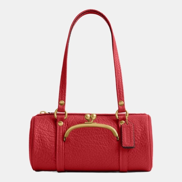 Coach Kisslock Barrel Bag 28 - Brass/Poppy