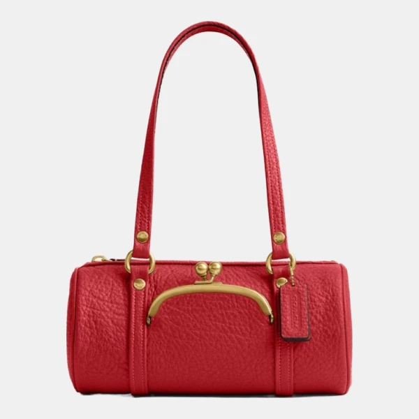 Coach Kisslock Barrel Bag 28 - Brass/Poppy
