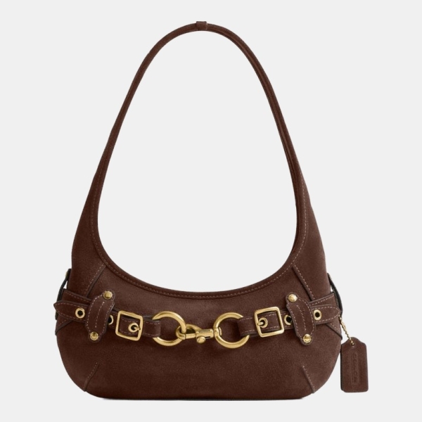 Coach Belted Ergo Shoulder Bag 26 - Brass/Dark Chocolate