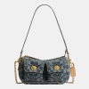 Coach Twin Turnlock Waverly Bag In Signature Regenerative Cotton Denim - Brass/Denim