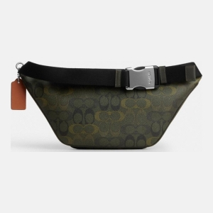 Coach Travis Belt Bag 35 In Signature Camo Print - Silver/Green - Image 3
