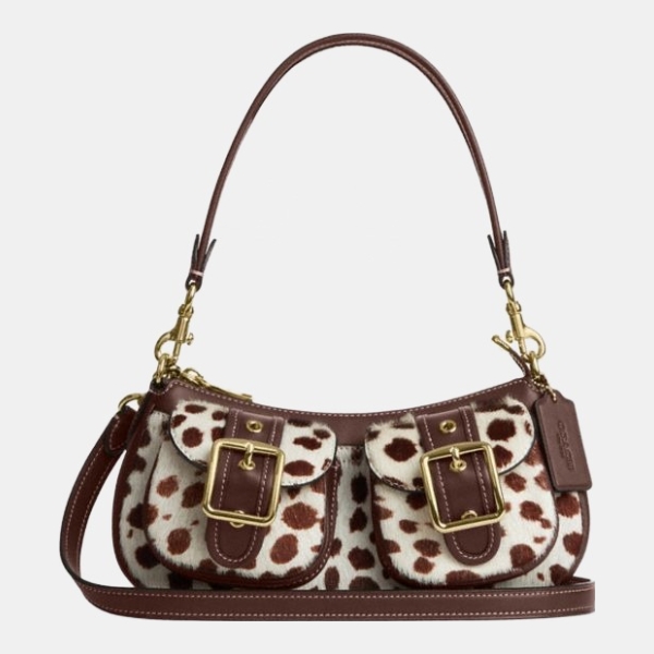 Coach Ashton Shoulder Bag In Haircalf - Im/Dark Brown Chalk