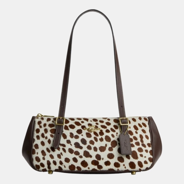 Coach Asher Shoulder Bag In Haircalf - Im/Dark Brown Chalk