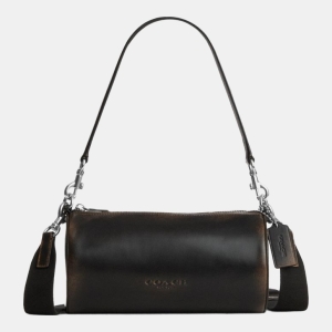 Coach Andre Barrel Bag 24 In Loved Leather - Silver/Black Brown