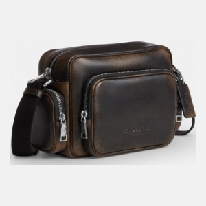 Coach Fletcher Crossbody Bag In Loved Leather - Silver/Black Brown - Image 3