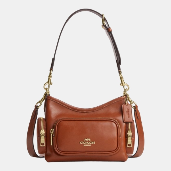 Coach Laurel Shoulder Bag 22 With Pockets - Gold/Cinnamon