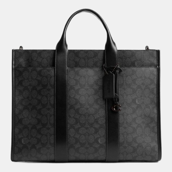 Coach Wesley Tote In Signature Canvas - Charcoal