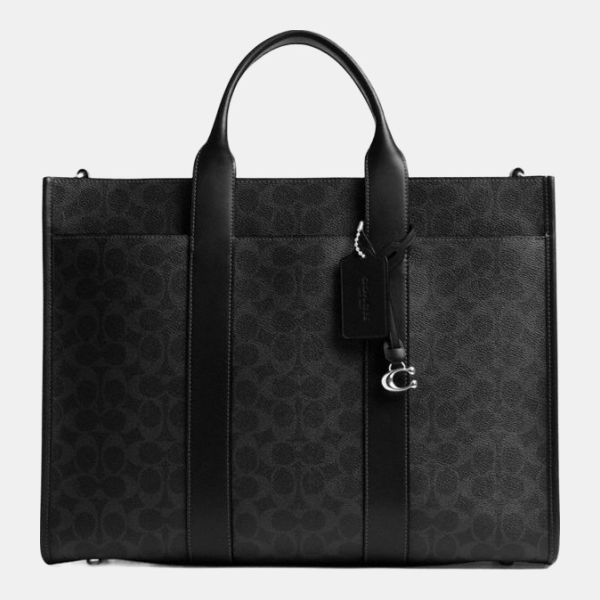 Coach Wesley Tote In Signature Canvas - Black Signature