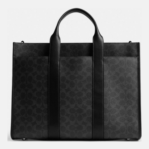 Coach Wesley Tote In Signature Canvas - Black Signature - Image 4