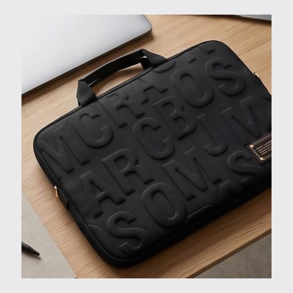 Marc Jacobs Embossed Logo Laptop Sleeve - Black