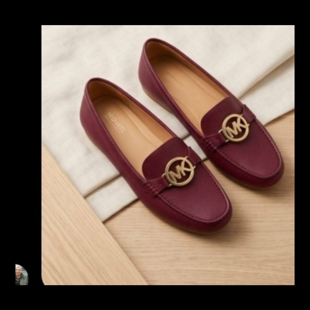 Michael Kors Leather Loafers - Burgundy - Size 9 US