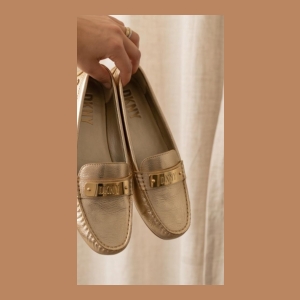 DKNY Loafer Shoes - Gold - Size 8