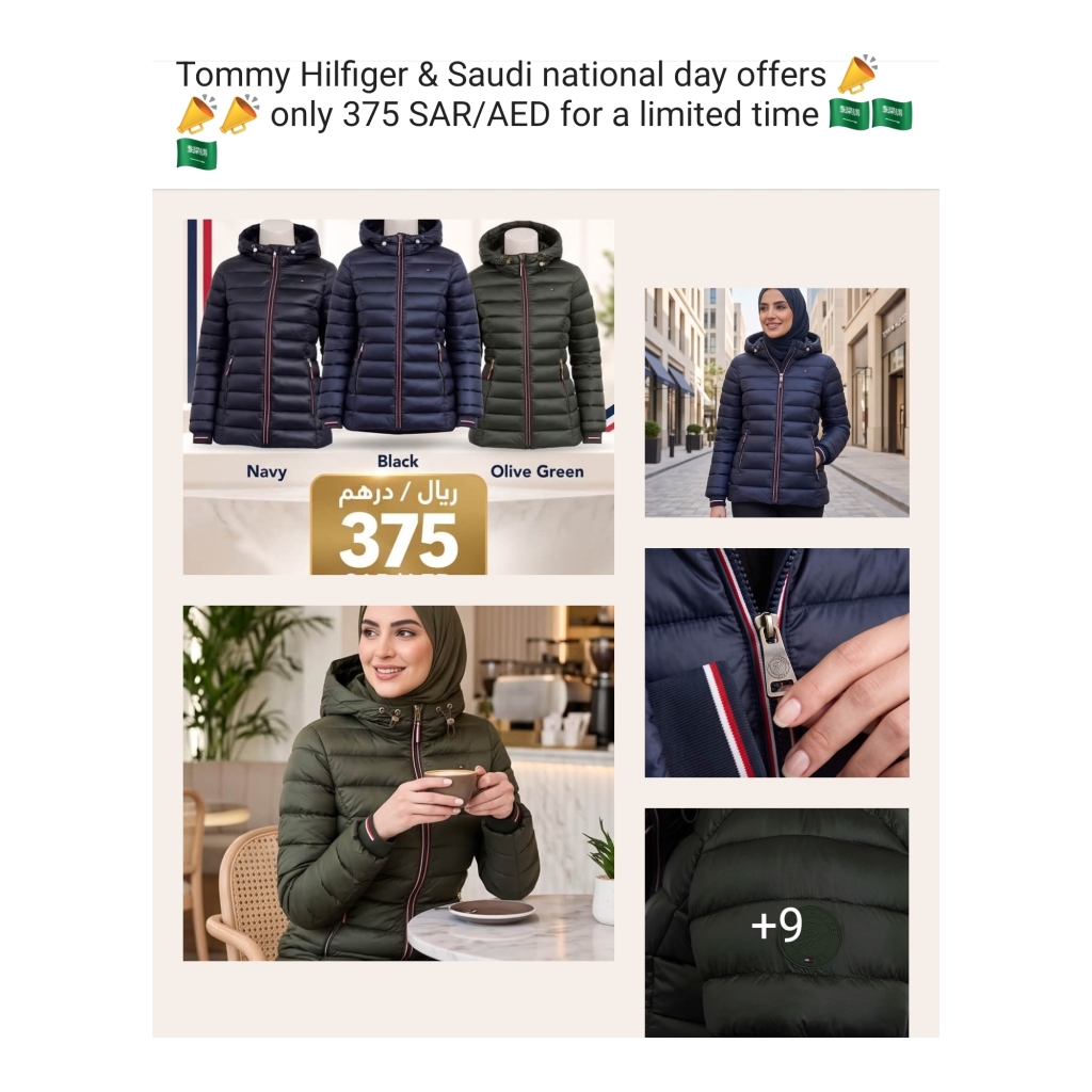 Tommy hilfiger Quilted Puffer Jacket with Hood - Black - Size XL