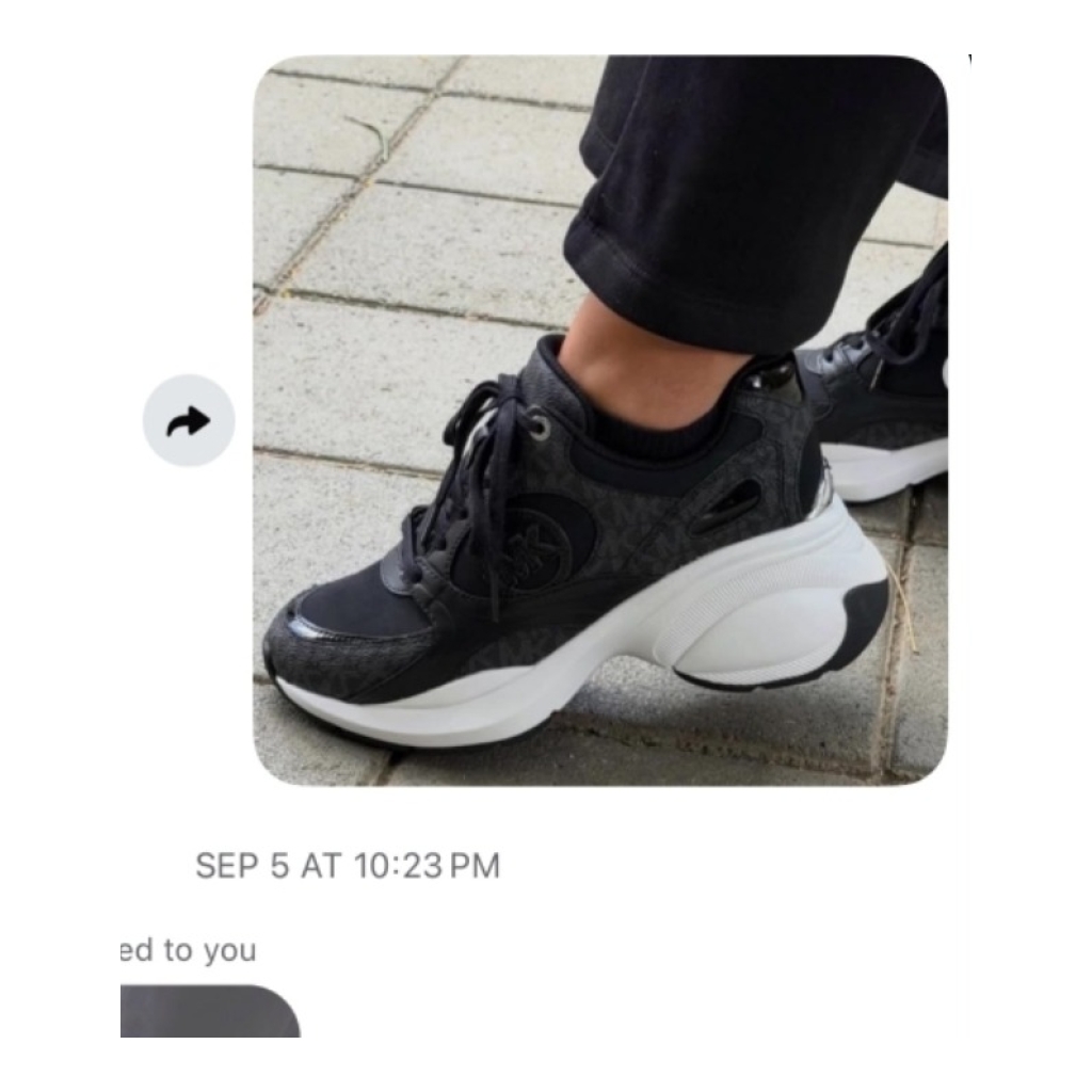 Michael Kors Chunky Sneakers with MK Monogram - Black - Size 10