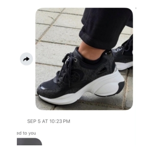 Michael Kors Chunky Sneakers with MK Monogram - Black - Size 10