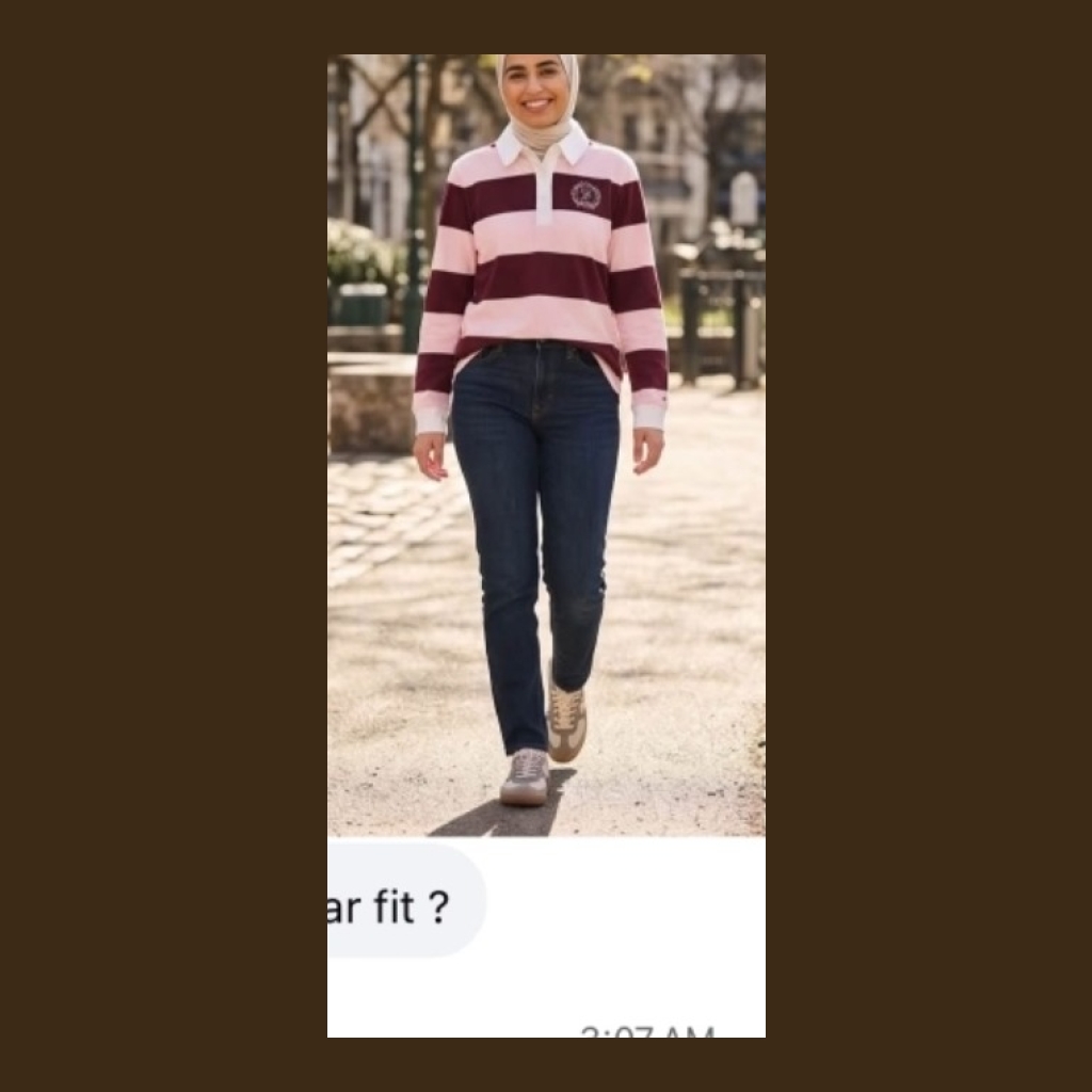 Tommy Hilfiger Striped Rugby Polo Shirt - Pink and Burgundy Striped - Size large