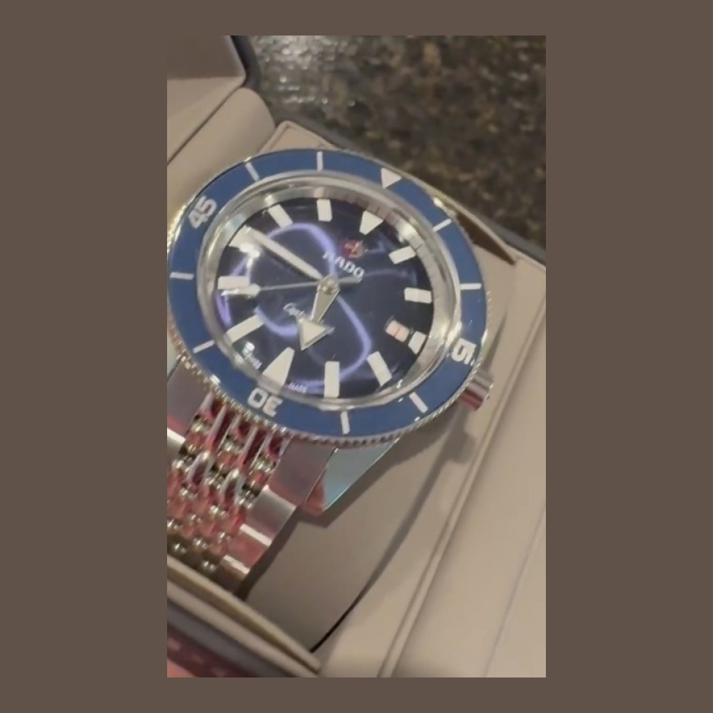 Rado Captain Cook Automatic Watch - Navy Blue and Silver
