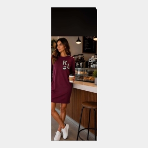 Burgundy Tunic Dress with BL Logo - Burgundy - Size Medium