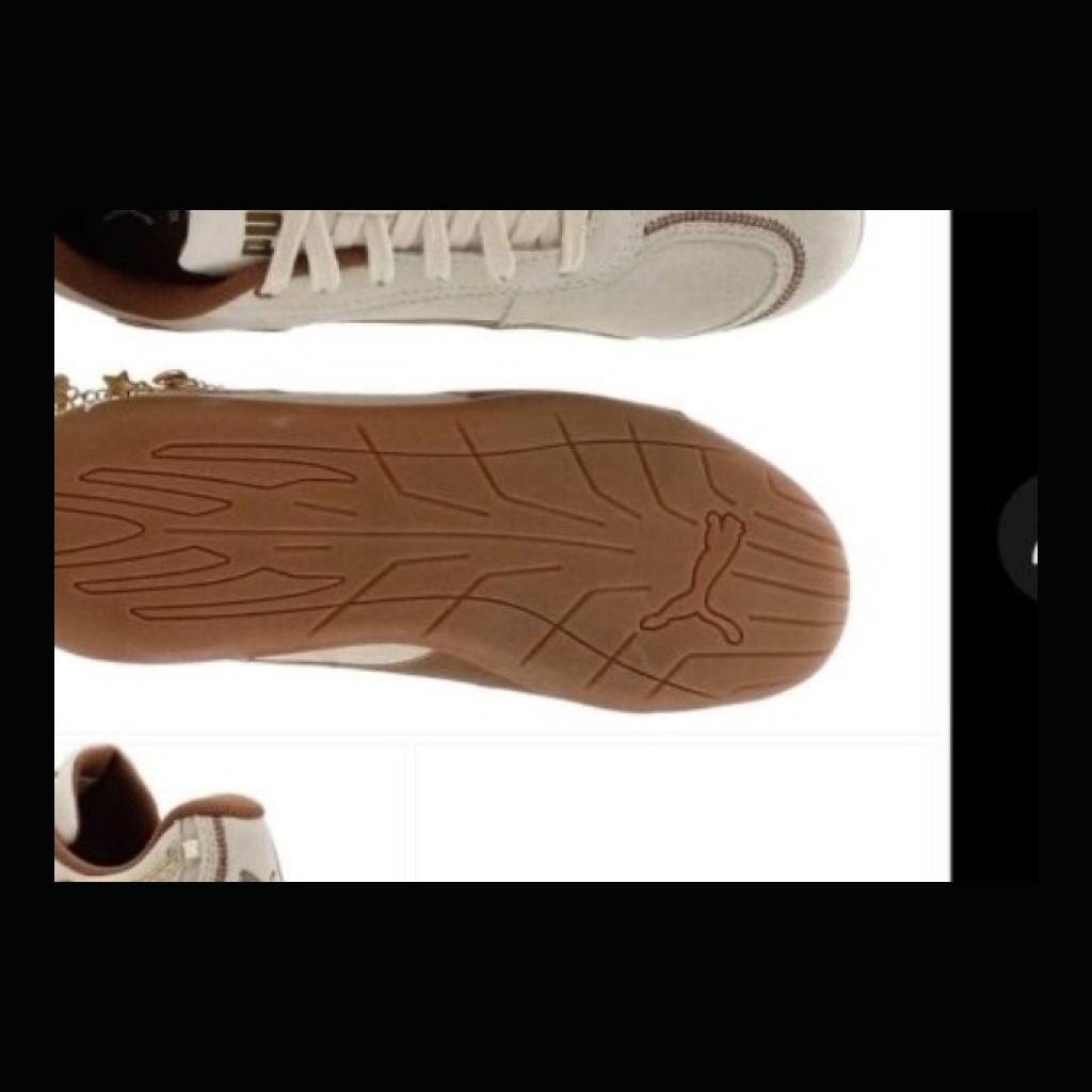 Puma Sneakers with Charms - Cream and Brown - Size 8 US