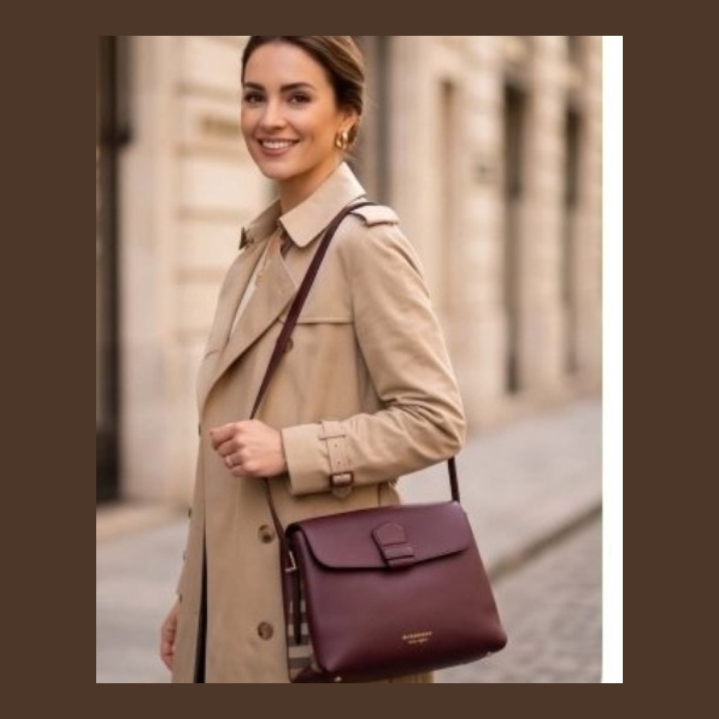 Burberry Leather Shoulder Bag - Burgundy