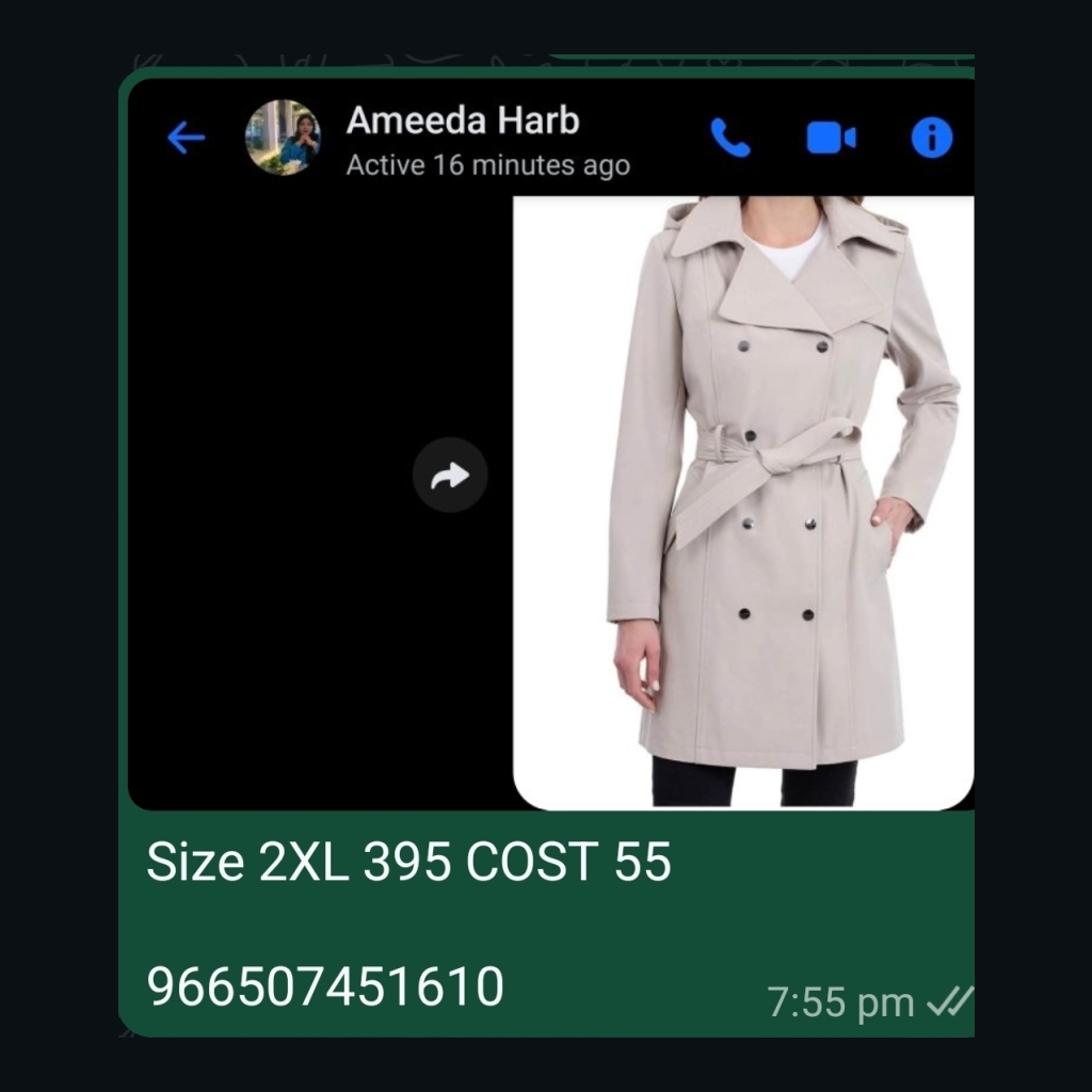 Generic Hooded Double-Breasted Trench Coat - Light Beige - Size 2XL
