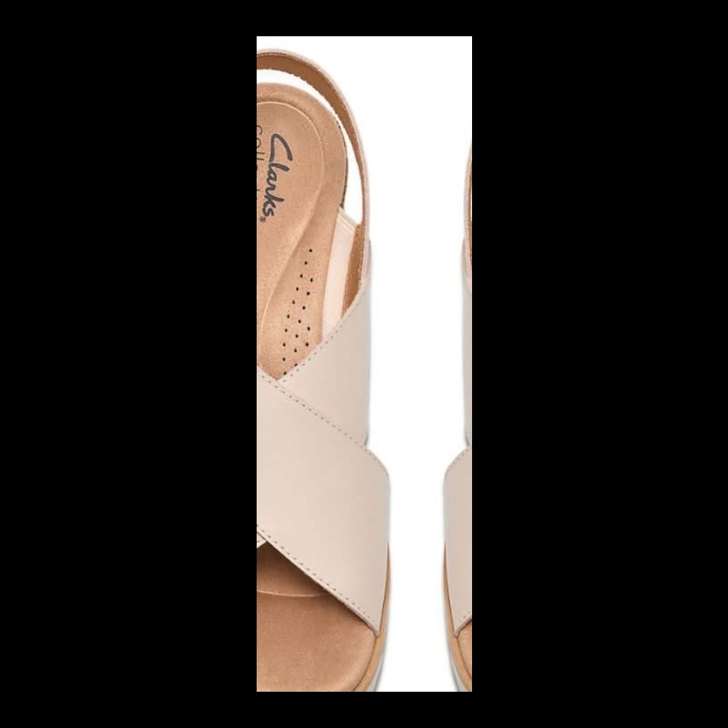 Clarks Criss-Cross Strap Flat Sandals - Beige - Size 38