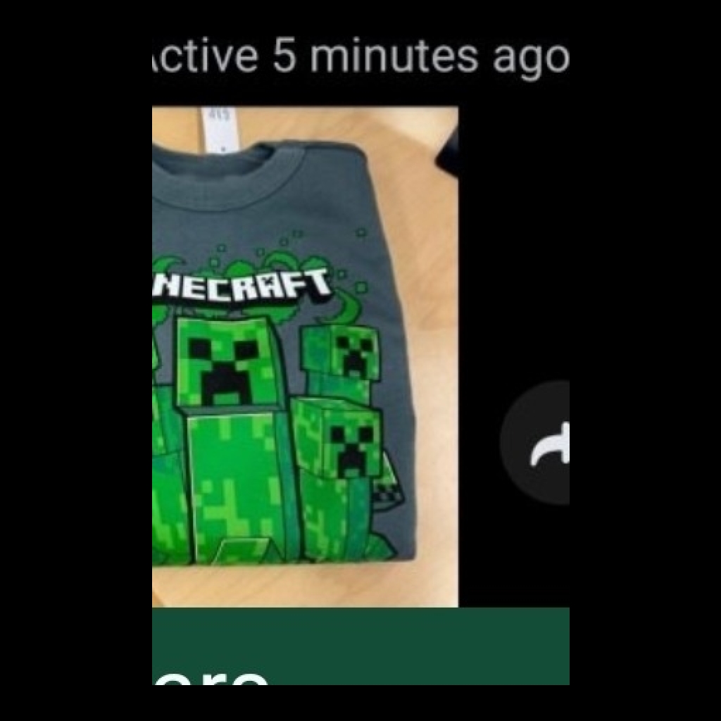 Minecraft Creeper Long-Sleeve Shirt - Dark Green - Size 5 Years