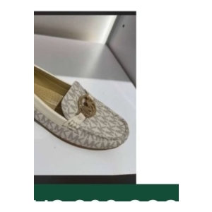Michael Kors Monogram Loafer Shoes - Beige/Cream with Tan Monogram - Size 7.5 US