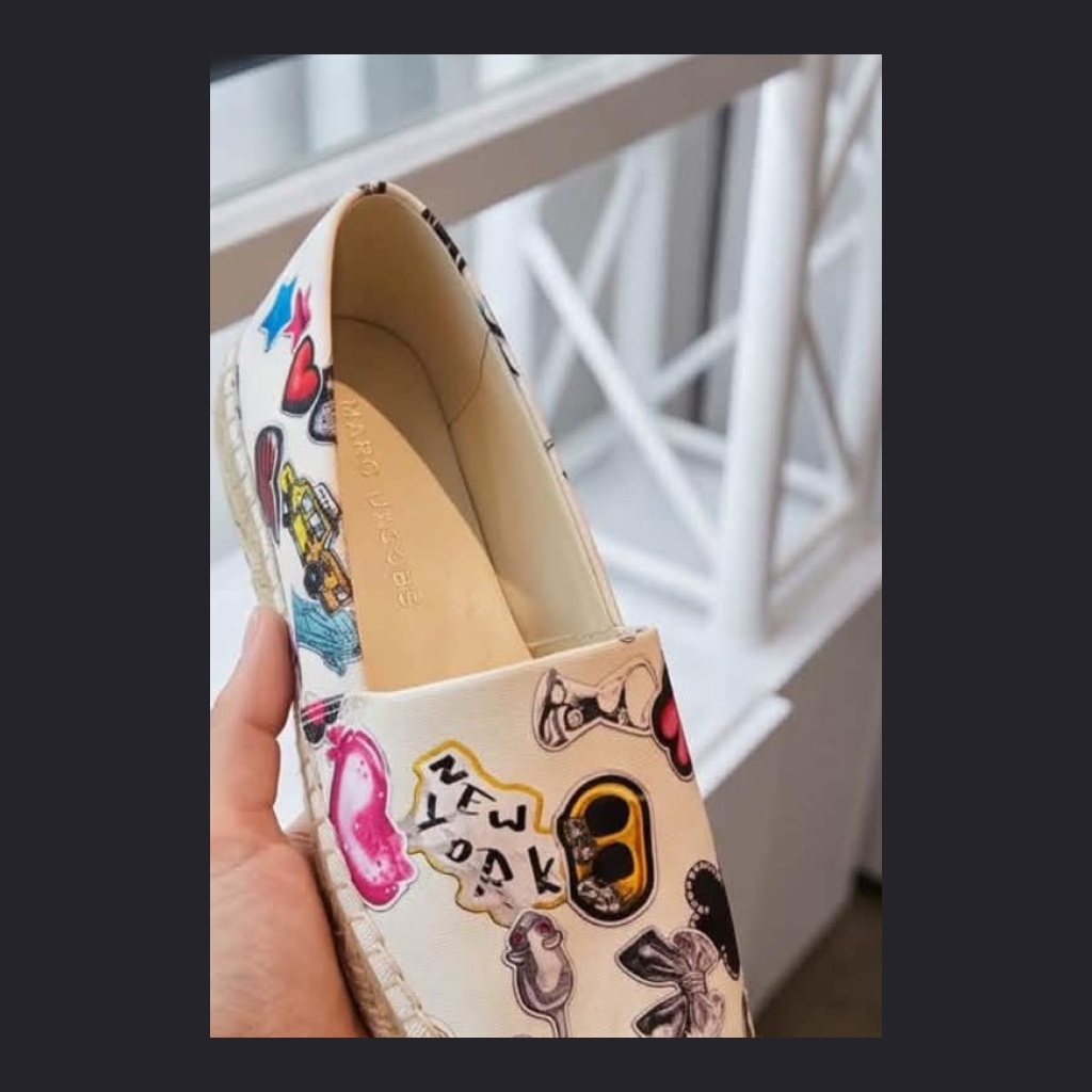 Marc Jacobs Off-white Multi-patch Espadrille Flats - Off-white/Multi-color - Size 40