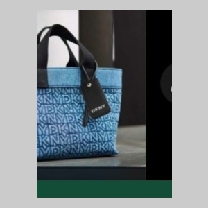 DKNY Logo Pattern Tote Bag - Denim Blue