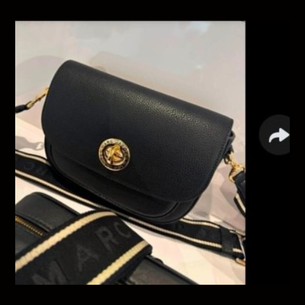 Marc Jacobs Saddle Bag with Turn-lock Closure - Black