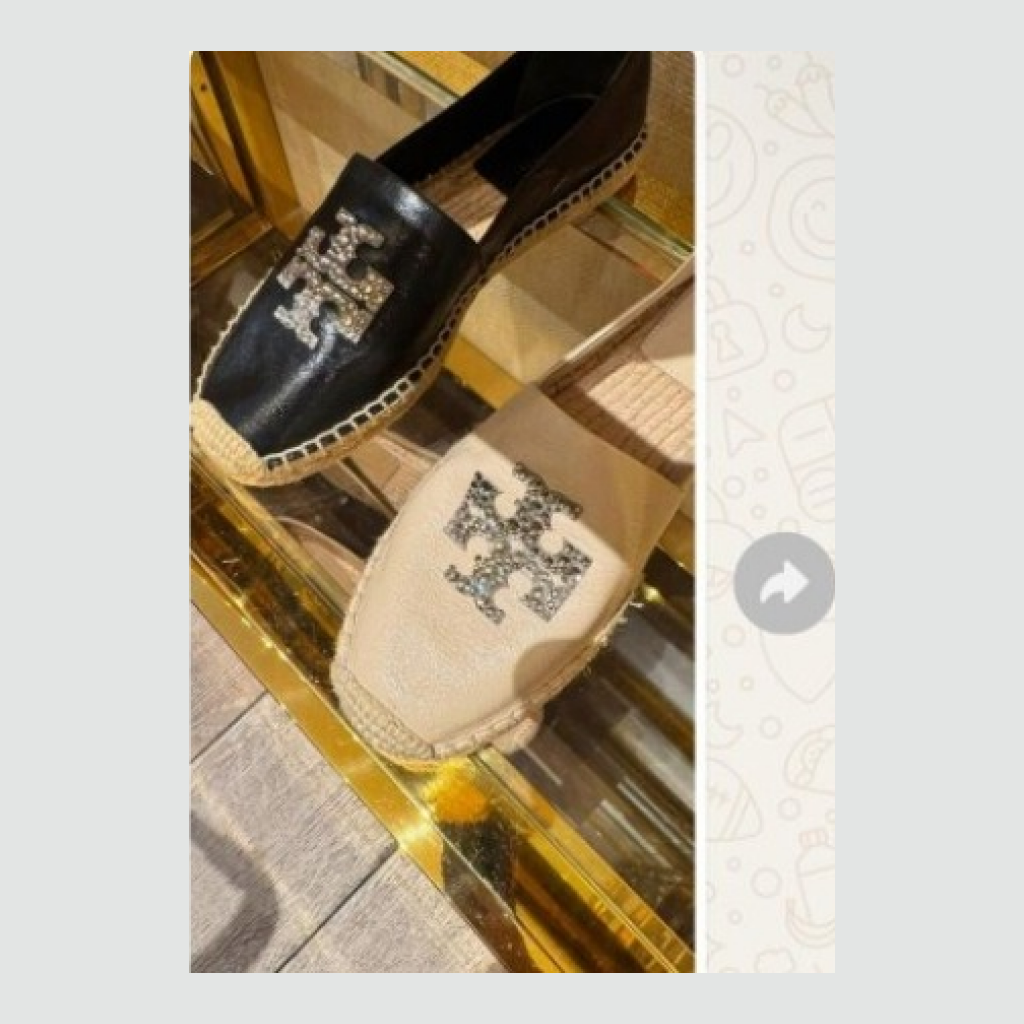 Tory Burch Espadrille Flats - Black - Size 8