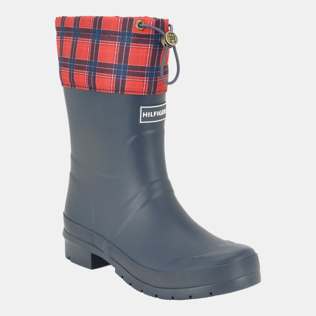 Tommy Hilfiger Women's Dryzzle Rain Boots - Dark Blue Plaid