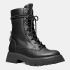 Women's Caleb Lug Zipper Booties - Black Leather
