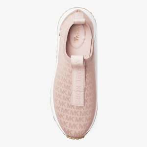 Michael Kors Outlet Bodie Metallic Logo Knit Slip-On Sneaker - Image 6