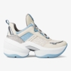 Michael Kors Outlet Olympia Mixed-Media Trainer - LIGHT SKY - Image 3