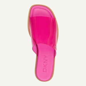 DKNY CATALINE FLAT SLIDE SANDAL - Hot Pink - Image 3