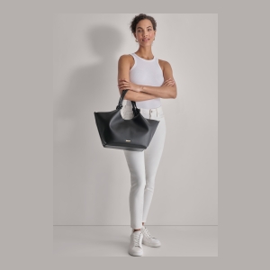 DKNY PAULA MEDIUM COMMUTER TOTE - Marshmallow - Image 3