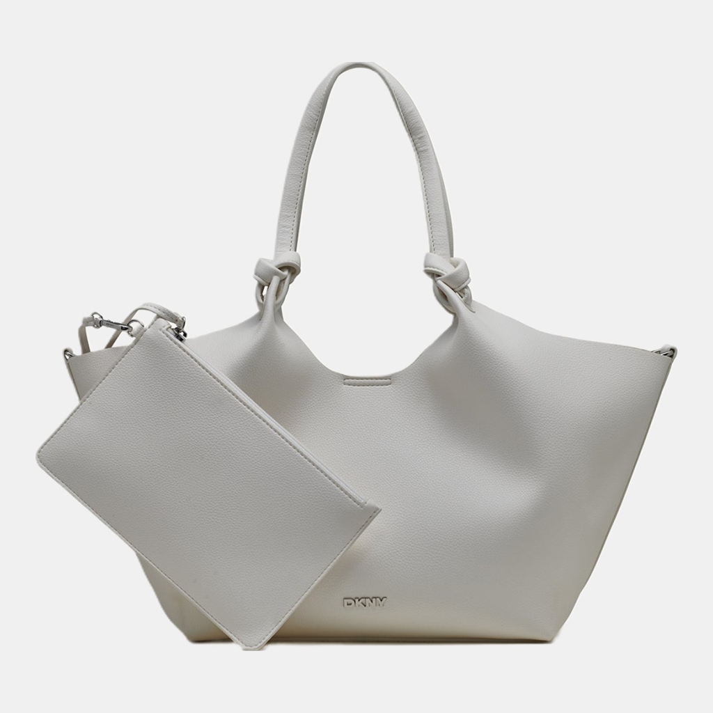 DKNY PAULA MEDIUM COMMUTER TOTE - Marshmallow