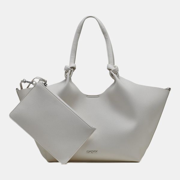DKNY PAULA MEDIUM COMMUTER TOTE - Marshmallow