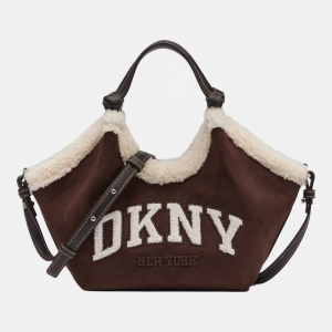 DKNY PAULA SMALL COMMUTER LOGO TOTE - Coffee Bean