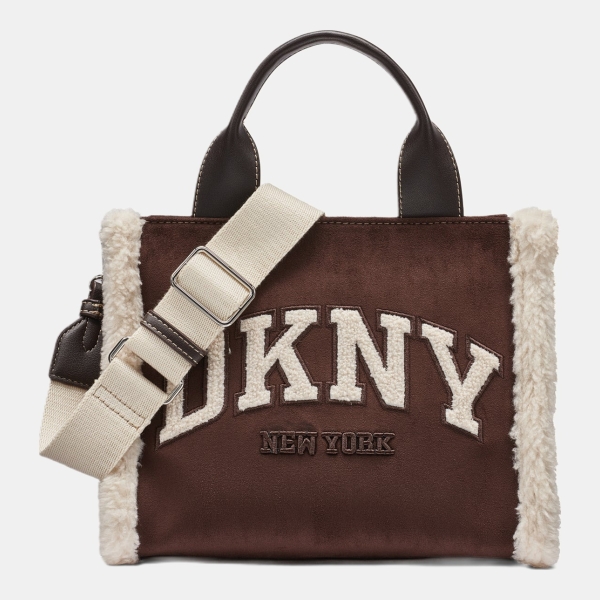 DKNY HADLEE SMALL LOGO TOTE - Coffee Bean