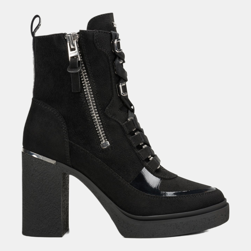 DKNY TOIA LACE-UP PLATFORM BOOTIE - Black