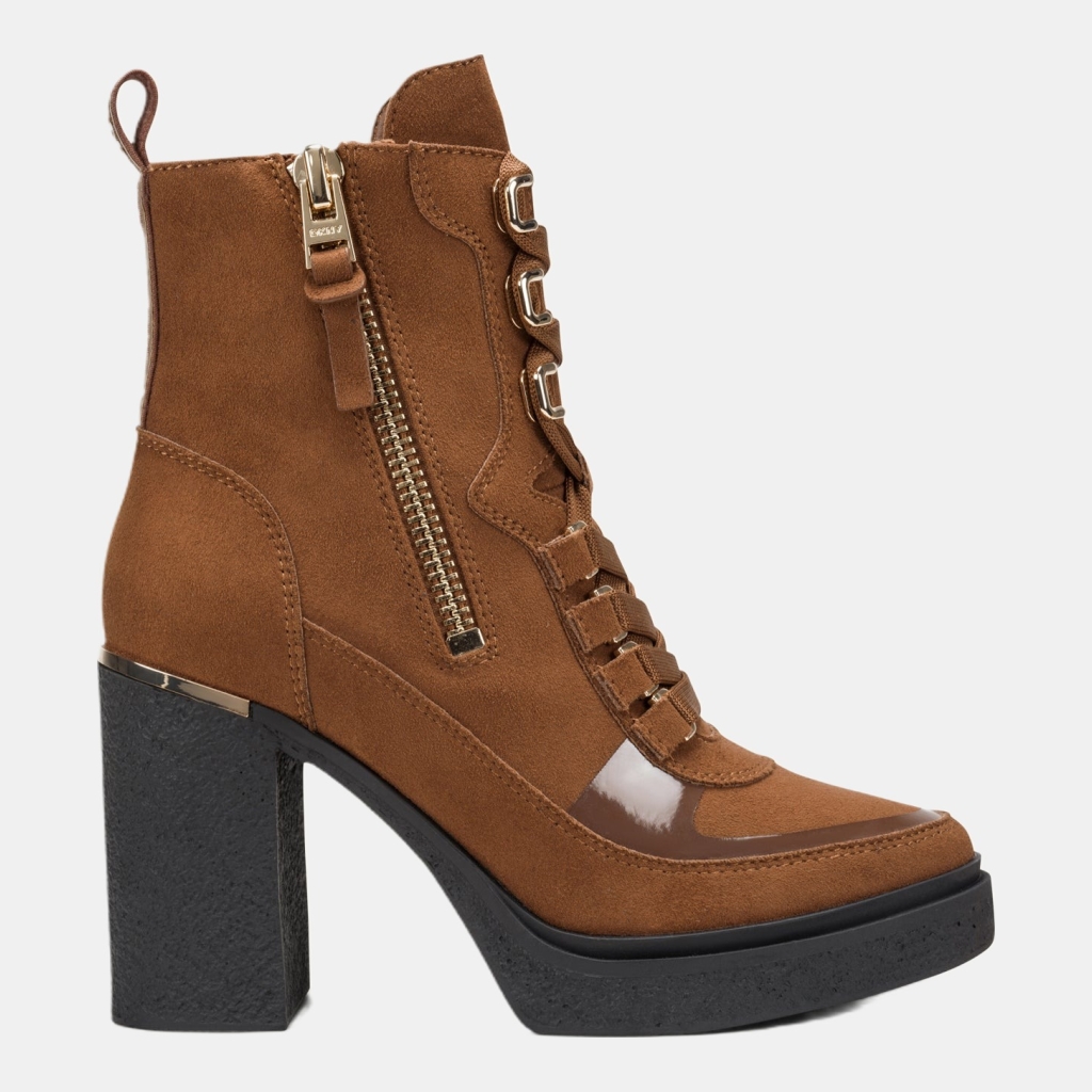 DKNY TOIA LACE-UP PLATFORM BOOTIE - Walnut